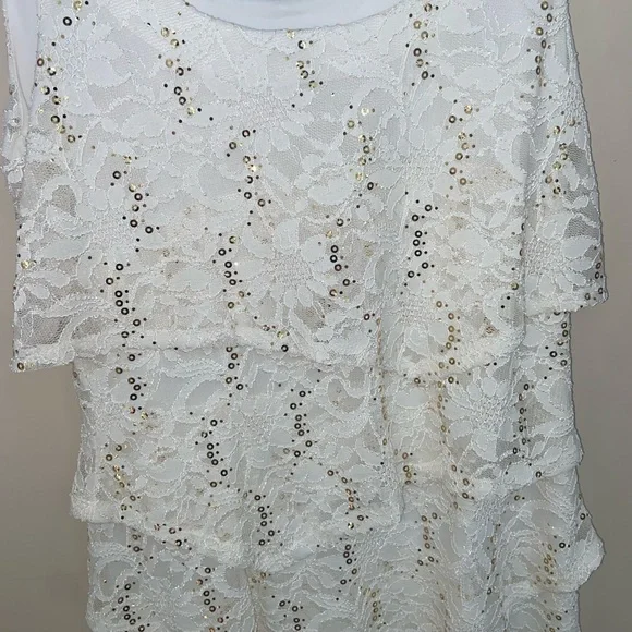 New Ronni Nicole White Tiered Ruffled Sheath Dress - Picture 7 of 8